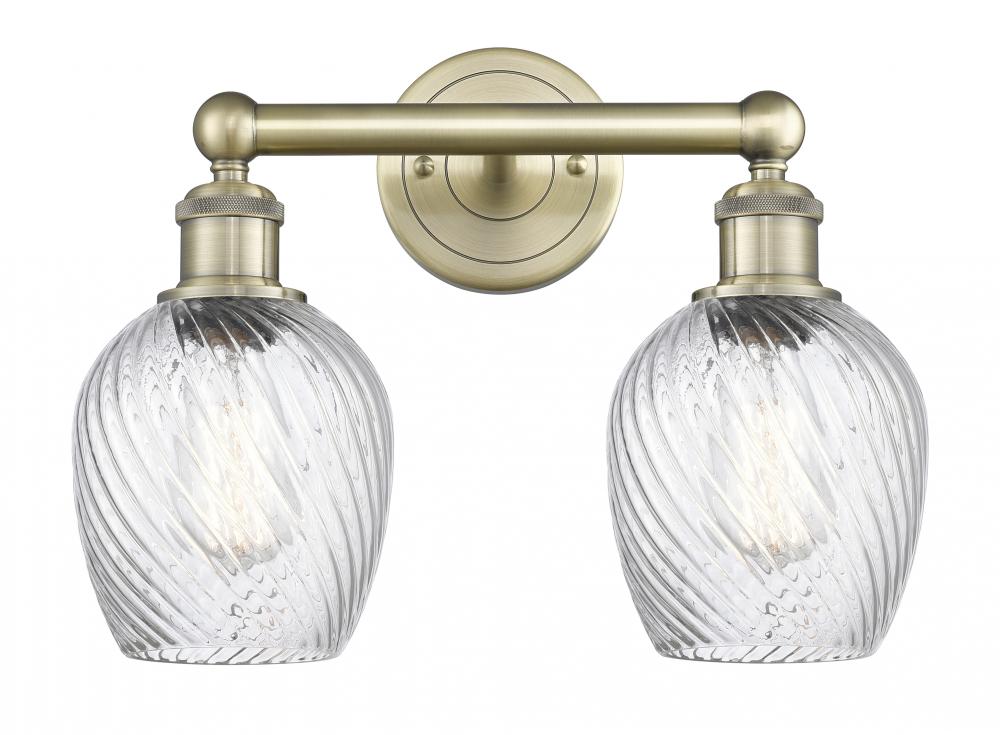 Salina - 2 Light - 15 inch - Antique Brass - Bath Vanity Light
