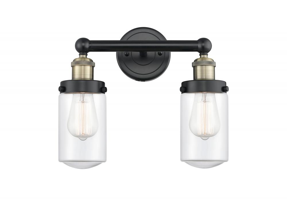 Dover - 2 Light - 14 inch - Black Antique Brass - Bath Vanity Light