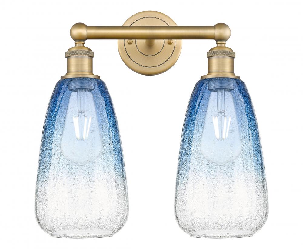 Brookhaven Almond - 2 Light - 15 inch - Brushed Brass - Bath Vanity Light