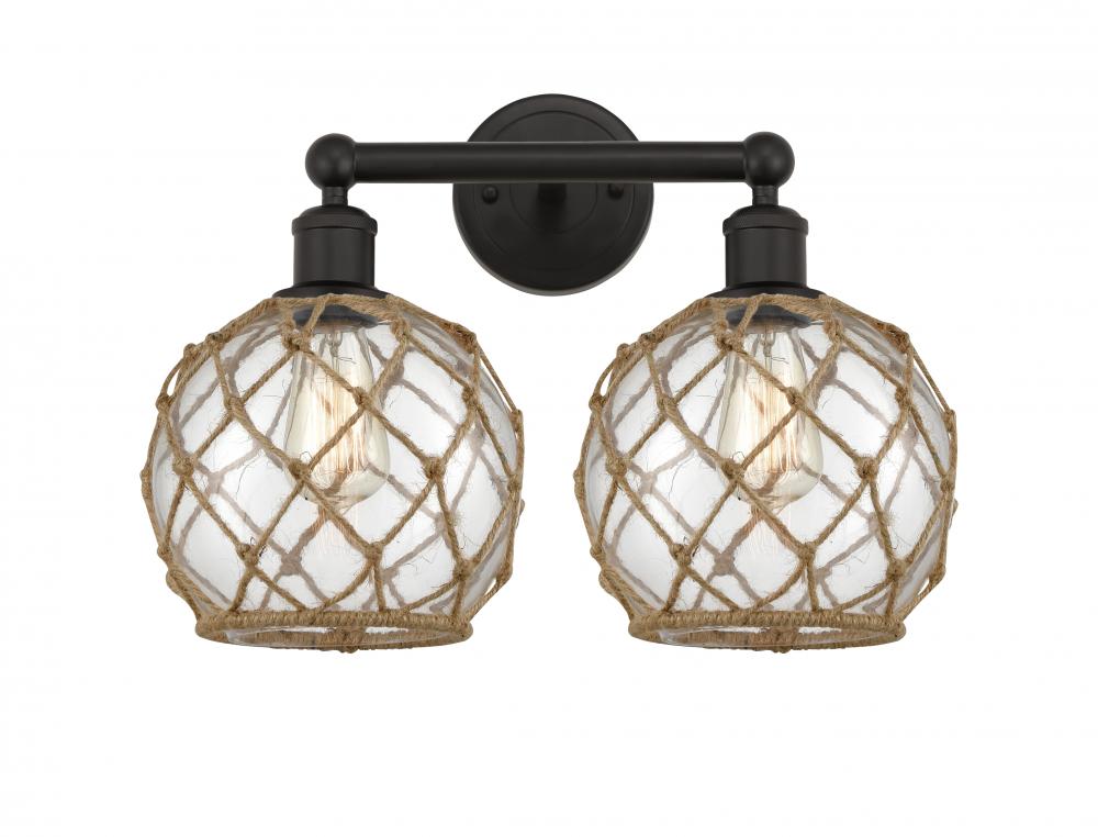 Farmhouse Rope - 2 Light - 17 inch - Oil Rubbed Bronze - Bath Vanity Light