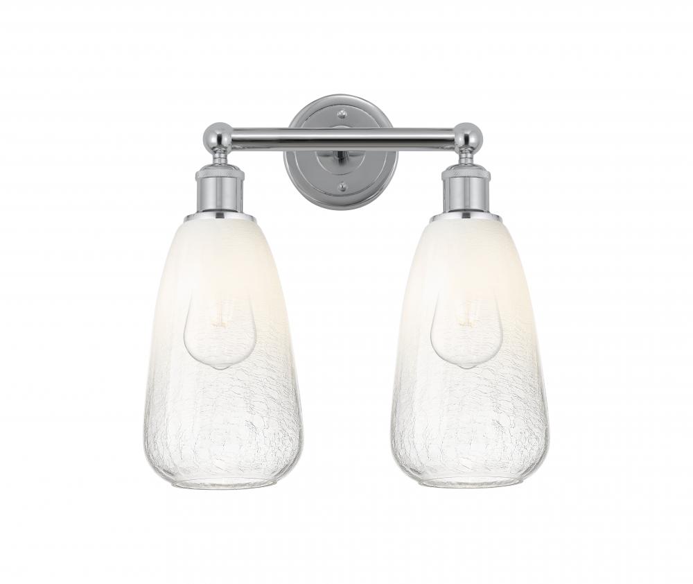 Brookhaven Almond - 2 Light - 15 inch - Polished Chrome - Bath Vanity Light