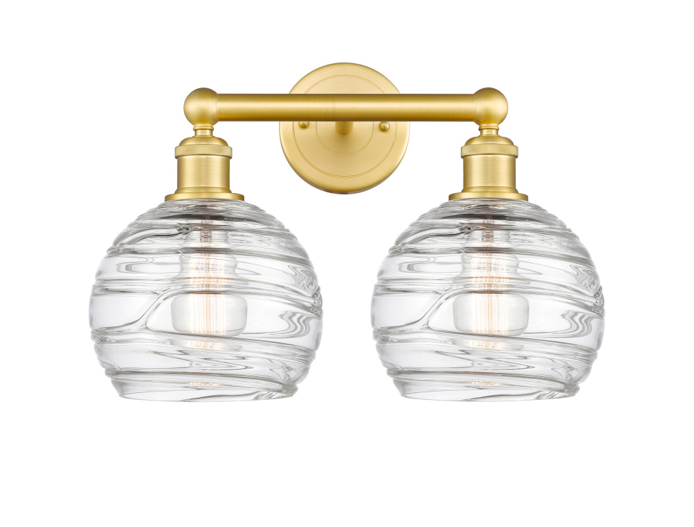 Athens Deco Swirl - 2 Light - 17 inch - Satin Gold - Bath Vanity Light