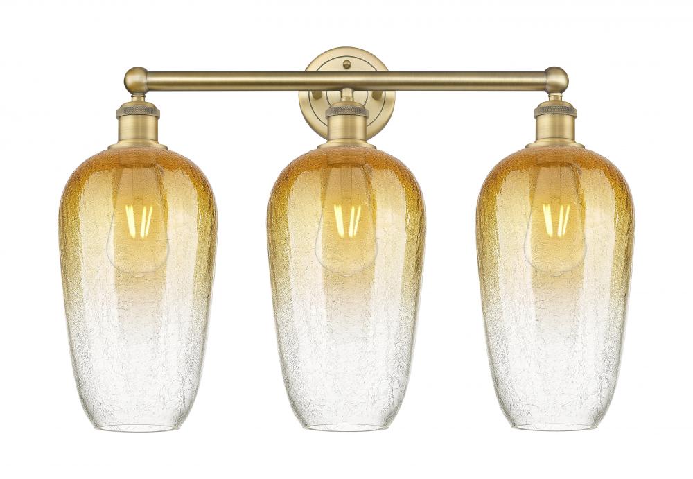 Brookhaven Flute - 3 Light - 25 inch - Brushed Brass - Bath Vanity Light