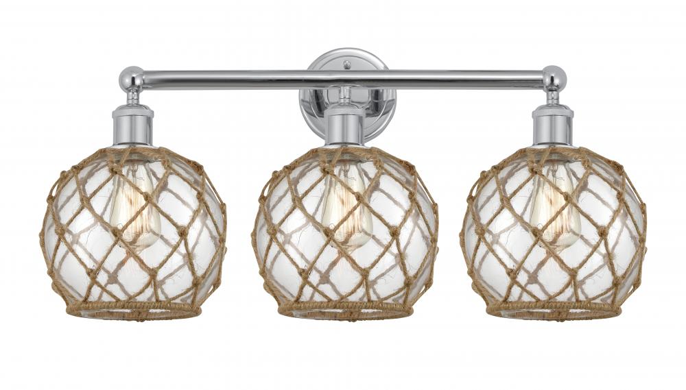 Farmhouse Rope - 3 Light - 26 inch - Polished Chrome - Bath Vanity Light