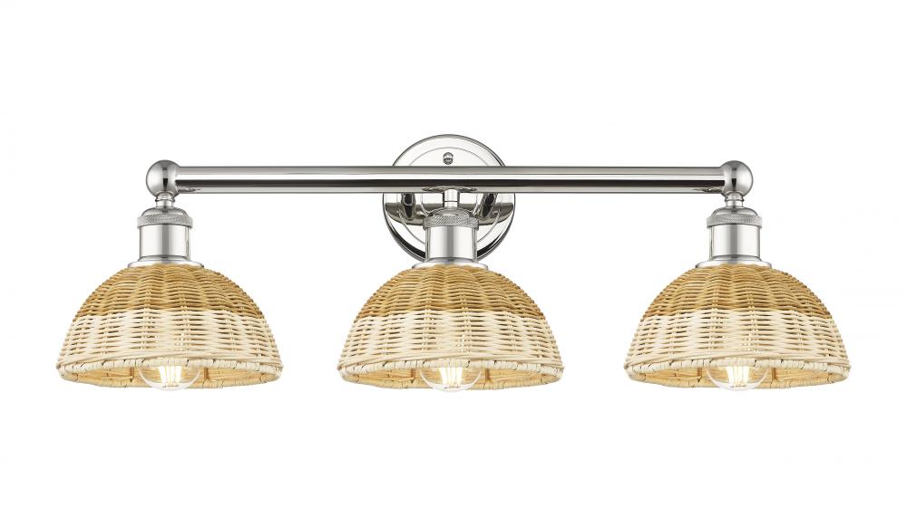 Bristol Natural II - 3 Light - 26 inch - Polished Nickel - Bath Vanity Light