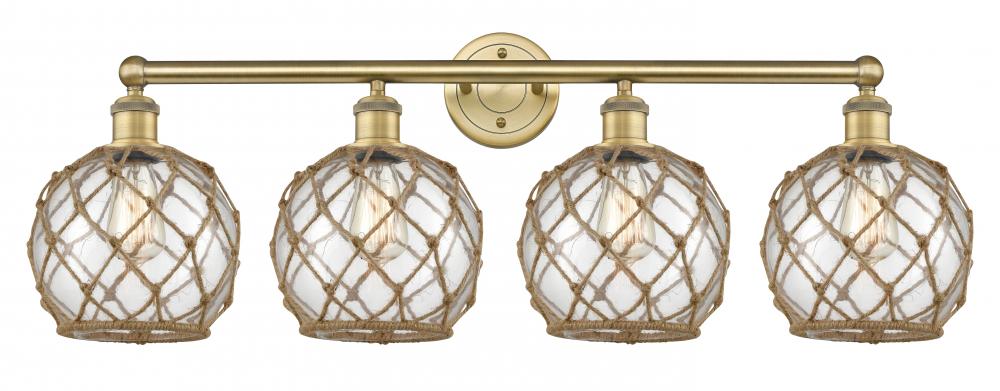 Farmhouse Rope - 4 Light - 35 inch - Brushed Brass - Bath Vanity Light