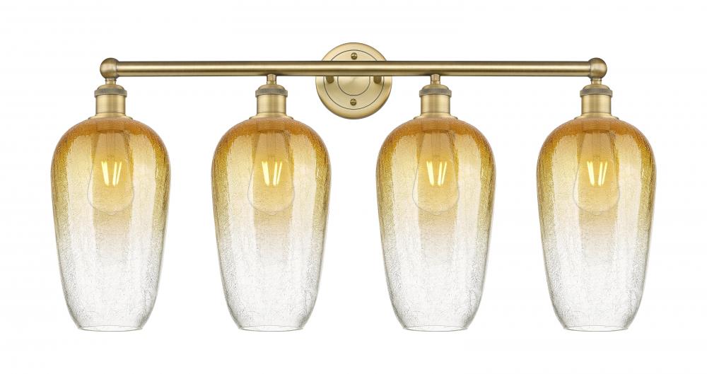 Brookhaven Flute - 4 Light - 34 inch - Brushed Brass - Bath Vanity Light
