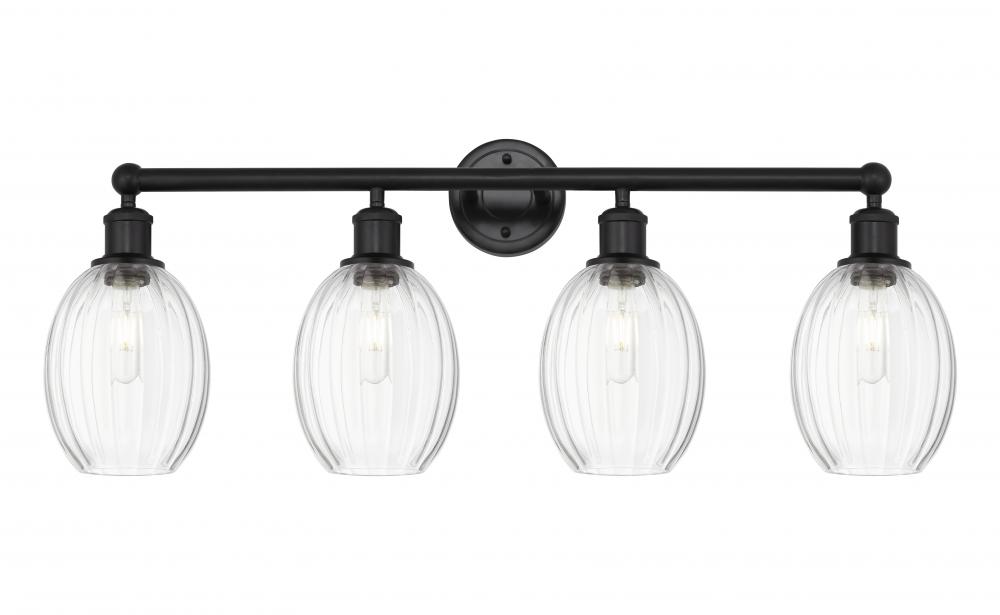 Preston Bulb - 4 Light - 33 inch - Matte Black - Bath Vanity Light