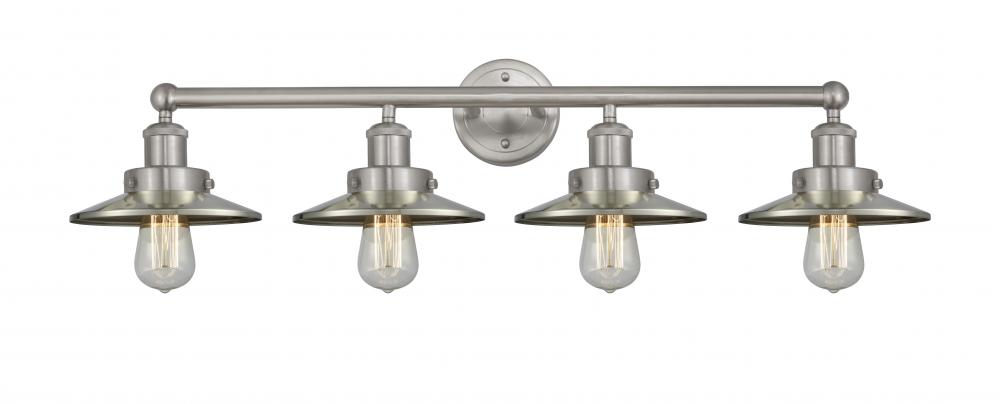 Railroad - 4 Light - 35 inch - Brushed Satin Nickel - Bath Vanity Light