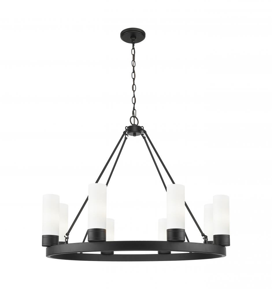 Boreas - 8 Light - 36 inch - Matte Black - Chandelier