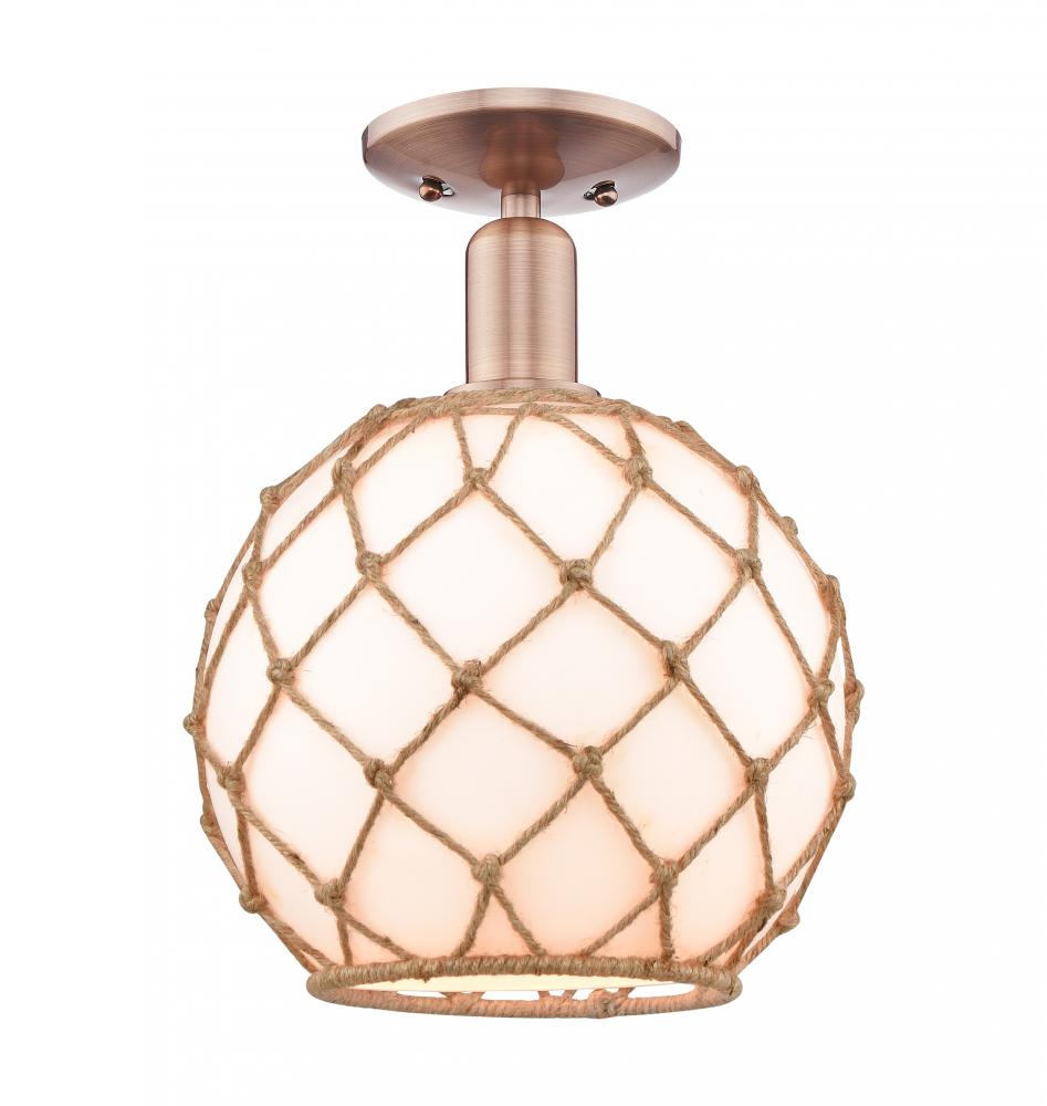Farmhouse Rope - 1 Light - 10 inch - Antique Copper - Semi-Flush Mount