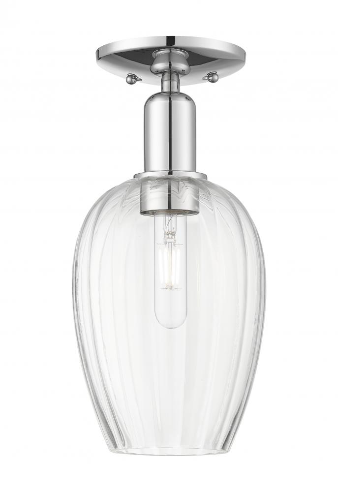 Preston Flute - 1 Light - 6 inch - Polished Chrome - Semi-Flush Mount