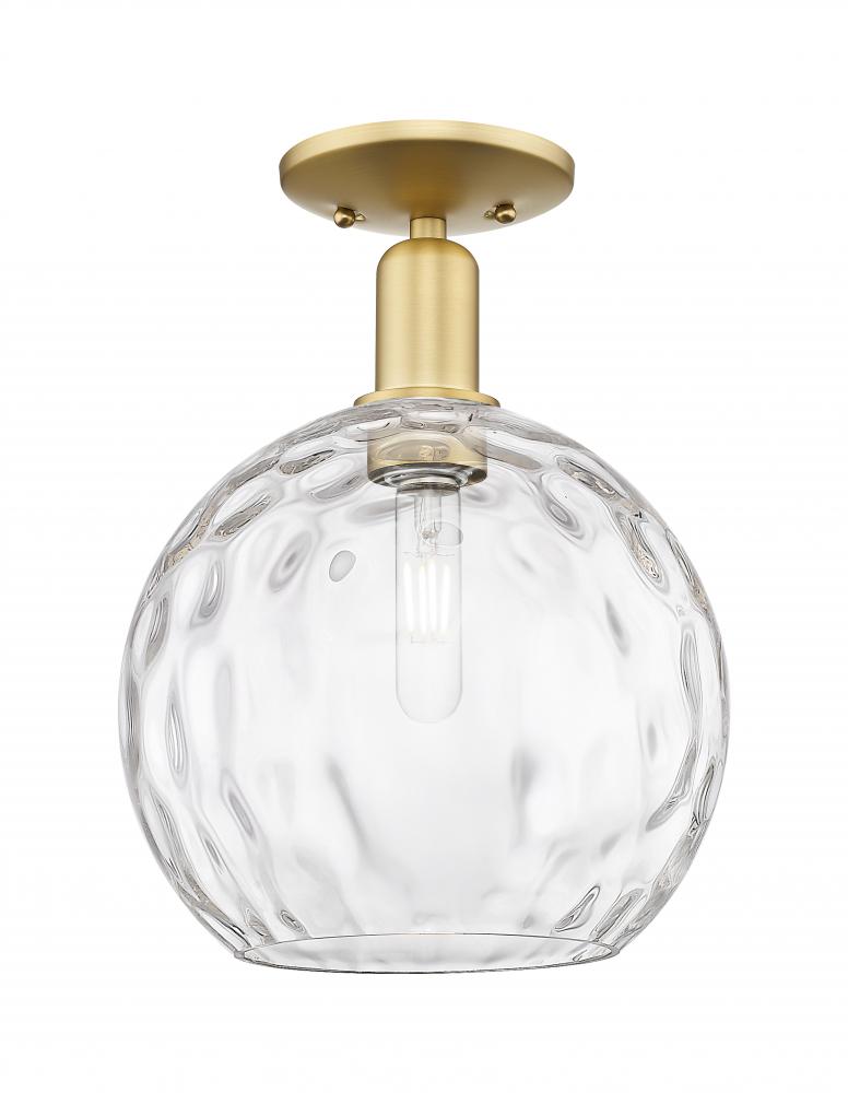 Athens Water Glass - 1 Light - 10 inch - Satin Gold - Semi-Flush Mount