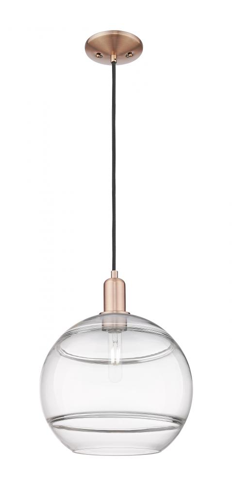 Rochester - 1 Light - 12 inch - Antique Copper - Cord hung - Mini Pendant