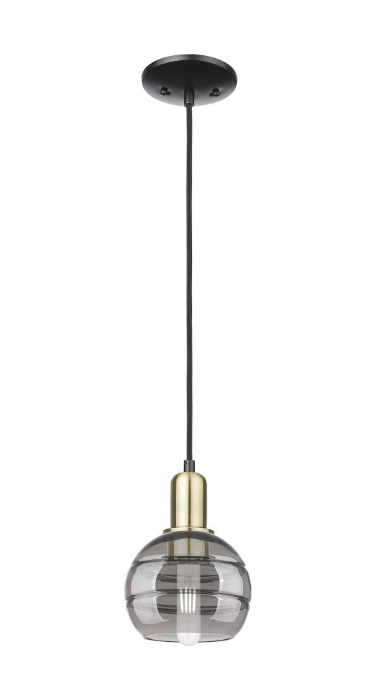 Rochester - 1 Light - 6 inch - Black Antique Brass - Cord hung - Mini Pendant