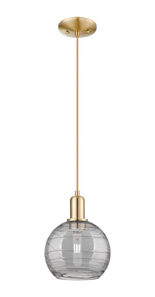 Athens Deco Swirl - 1 Light - 8 inch - Champagne Bronze - Cord hung - Mini Pendant