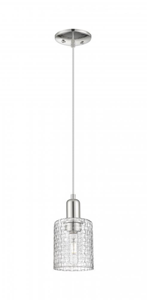 Cobbleskill - 1 Light - 5 inch - Polished Nickel - Cord hung - Mini Pendant