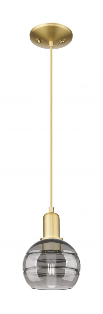 Rochester - 1 Light - 6 inch - Satin Gold - Cord hung - Mini Pendant