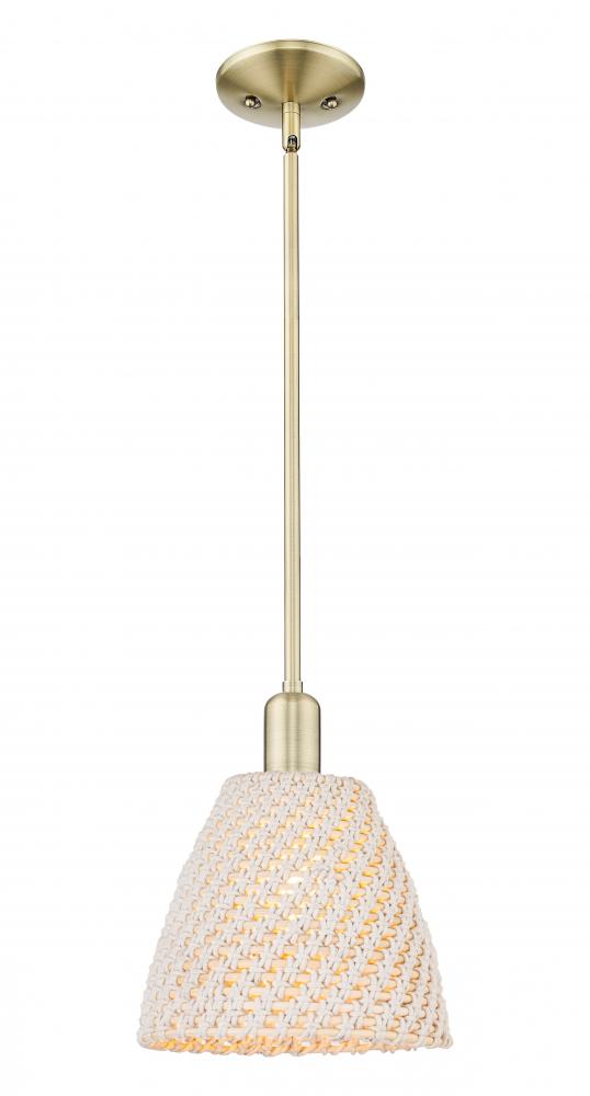 Bristol Natural - 1 Light - 6 inch - Antique Brass - Mini Pendant