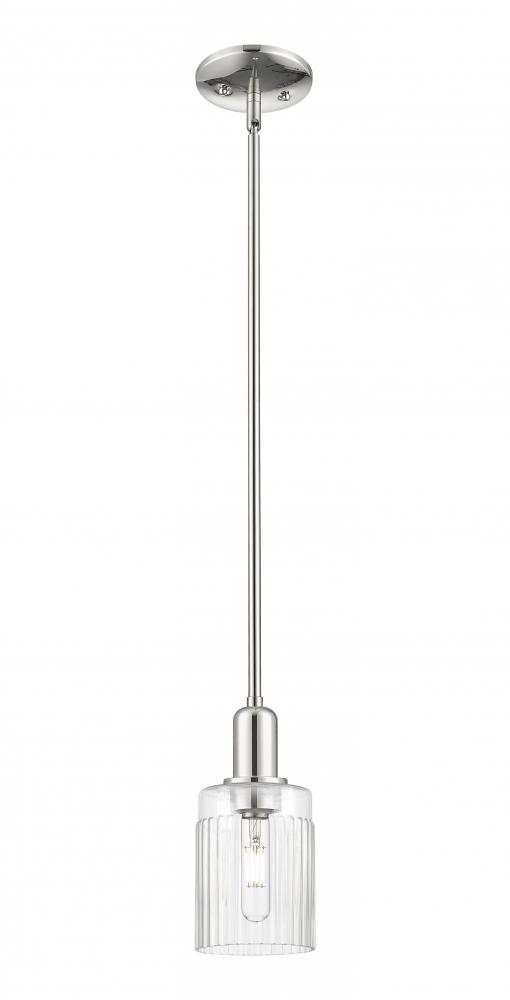 Hadley - 1 Light - 5 inch - Polished Nickel - Stem hung - Mini Pendant