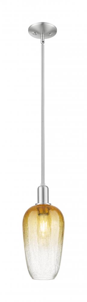 Brookhaven Flute - 1 Light - 6 inch - Brushed Satin Nickel - Mini Pendant