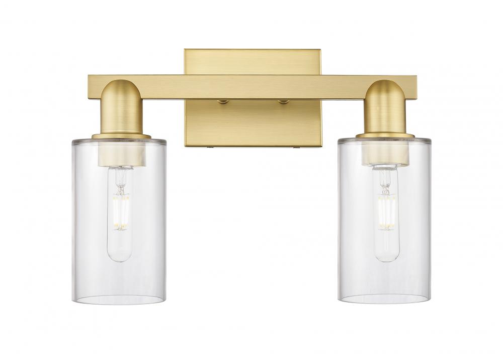 Clymer - 2 Light - 15 inch - Satin Gold - Bath Vanity Light