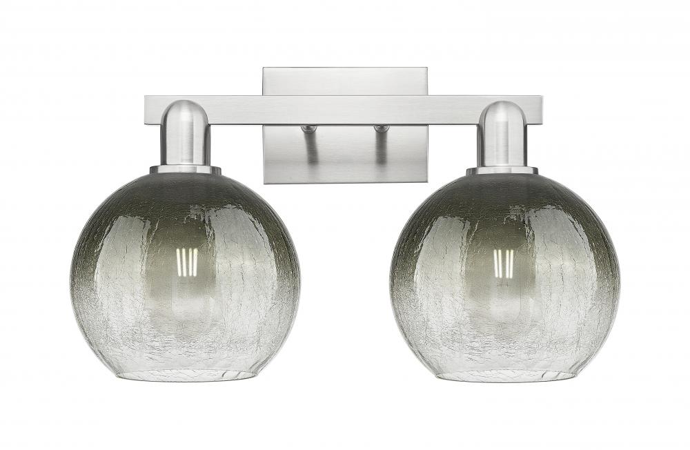 Brookhaven Globe - 2 Light - 16 inch - Brushed Satin Nickel - Bath Vanity Light
