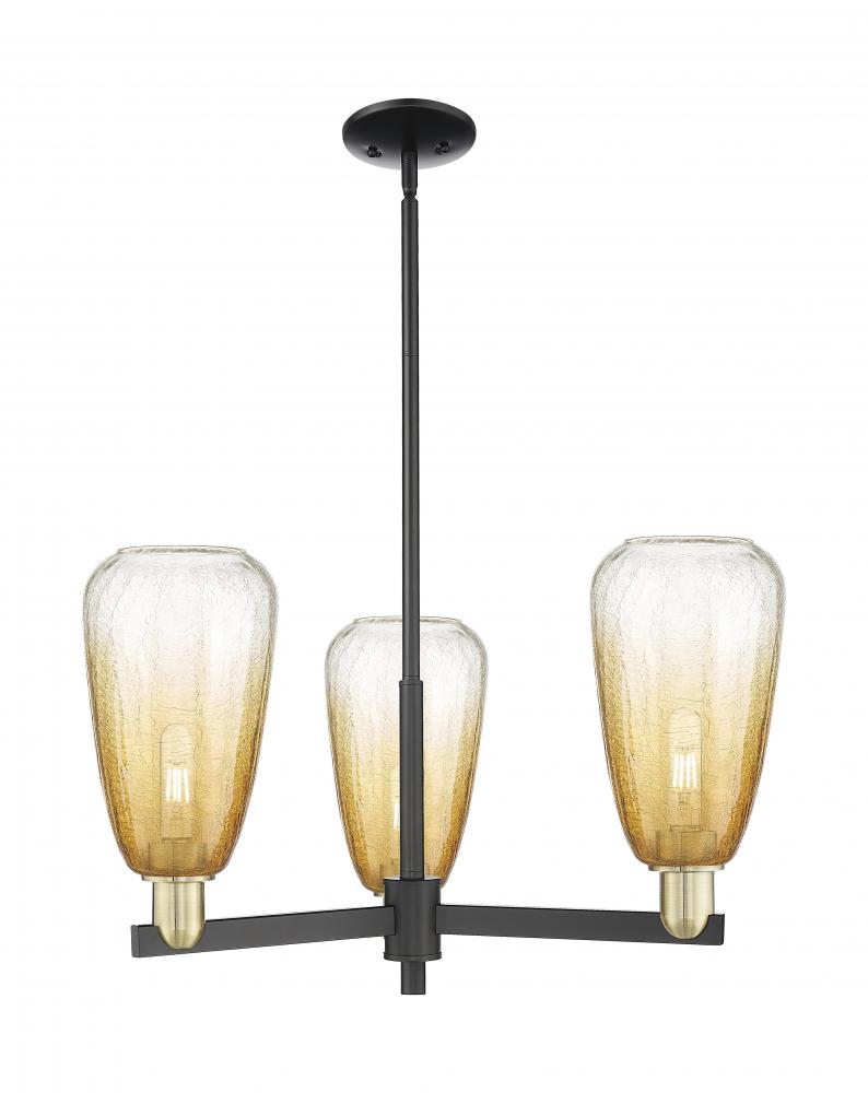 Brookhaven Almond - 3 Light - 18 inch - Black Antique Brass - Flush Mount