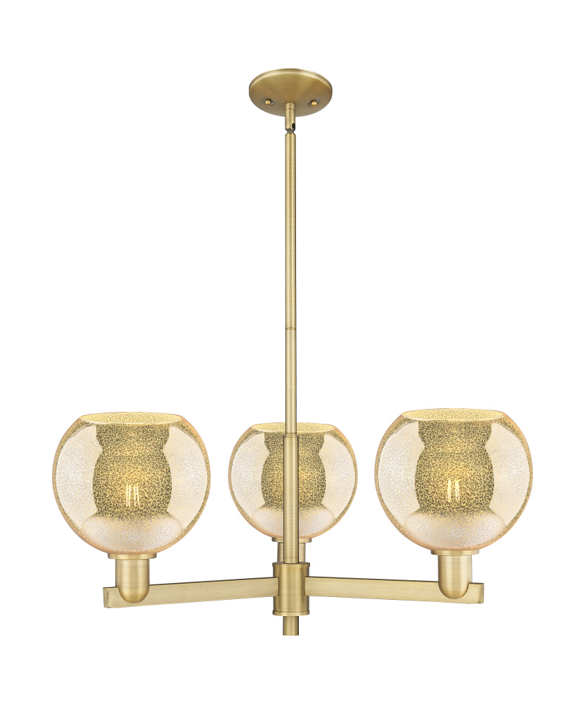 Athens - 3 Light - 30 inch - Brushed Brass - Stem hung - Pendant