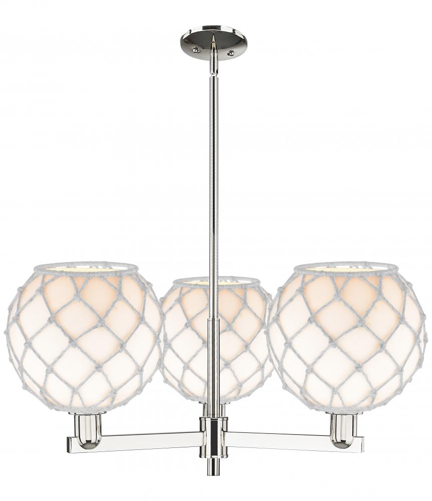 Farmhouse Rope - 3 Light - 32 inch - Polished Nickel - Stem hung - Pendant