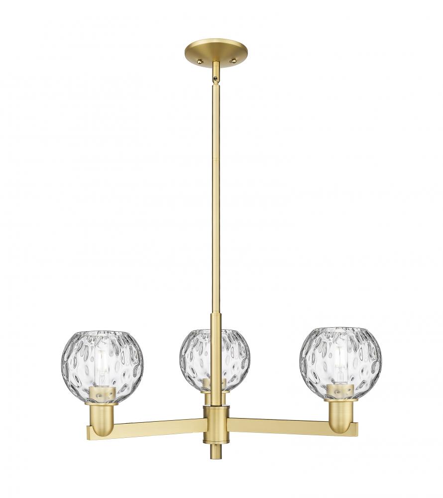 Athens Water Glass - 3 Light - 28 inch - Satin Gold - Stem hung - Pendant