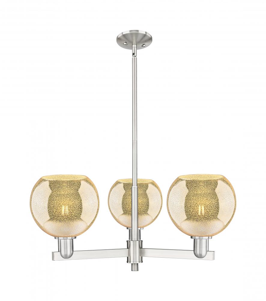 Athens - 3 Light - 30 inch - Satin Nickel - Stem hung - Pendant