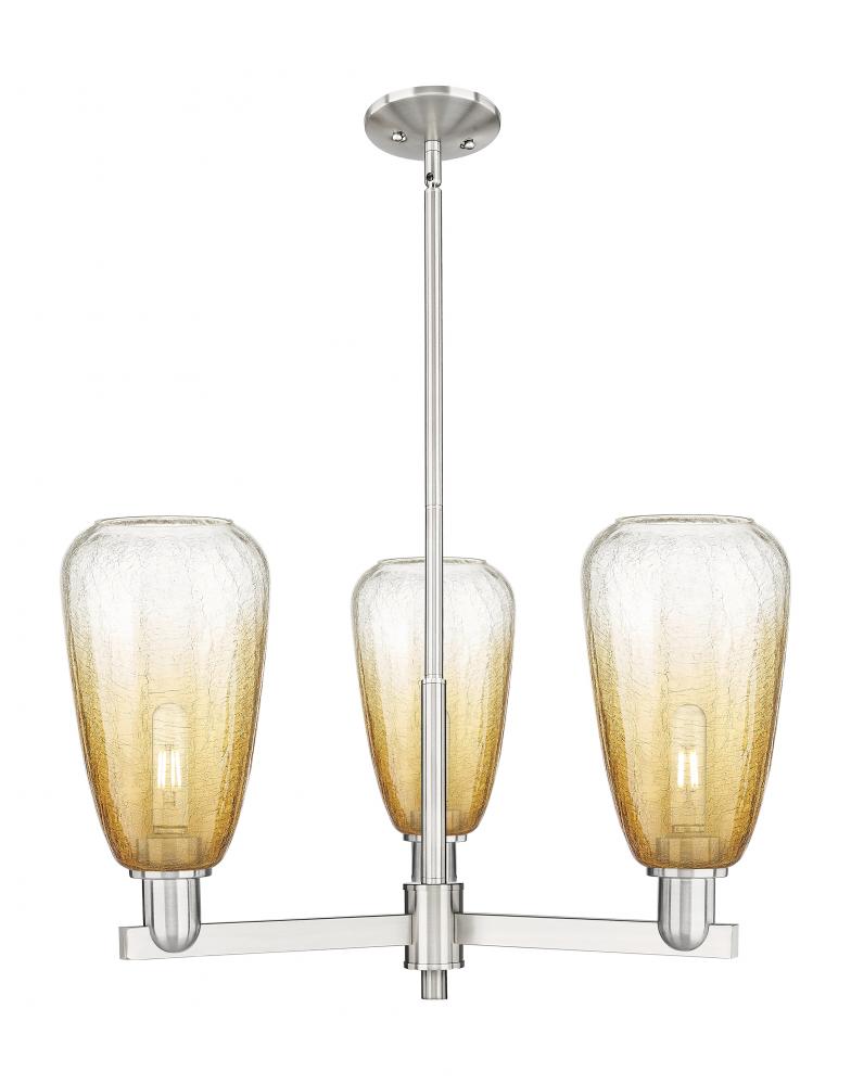 Brookhaven Almond - 3 Light - 18 inch - Satin Nickel - Pendant