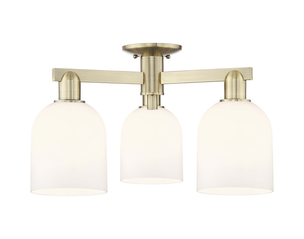Bella - 3 Light - 23 inch - Antique Brass - Semi-Flush Mount