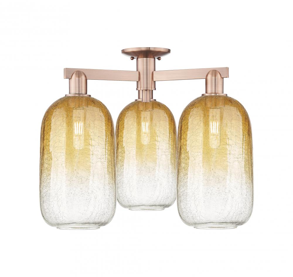 Brookhaven Cloche - 3 Light - 6 inch - Antique Copper - Semi-Flush Mount