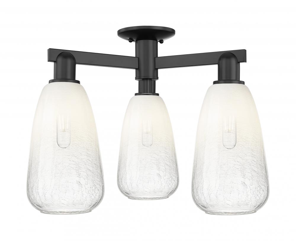 Brookhaven Almond - 3 Light - 6 inch - Matte Black - Semi-Flush Mount