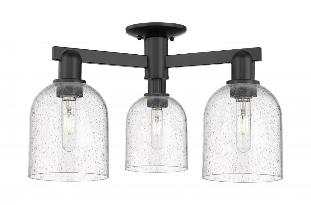 Bella - 3 Light - 23 inch - Matte Black - Semi-Flush Mount