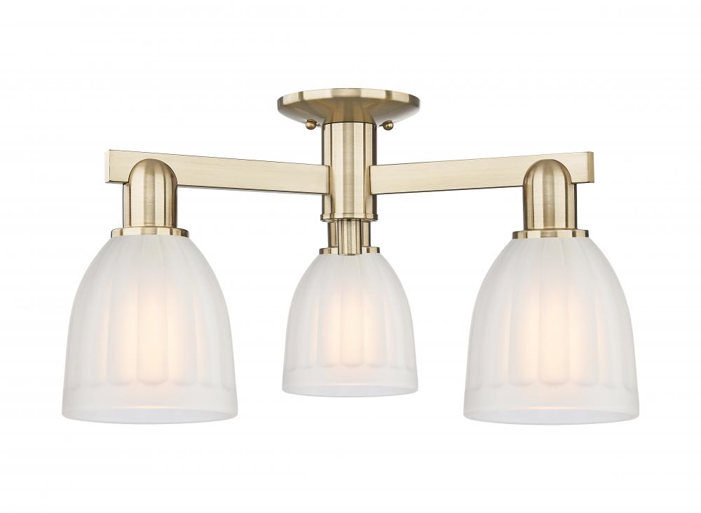 Brookfield - 3 Light - 23 inch - Champagne Bronze - Semi-Flush Mount