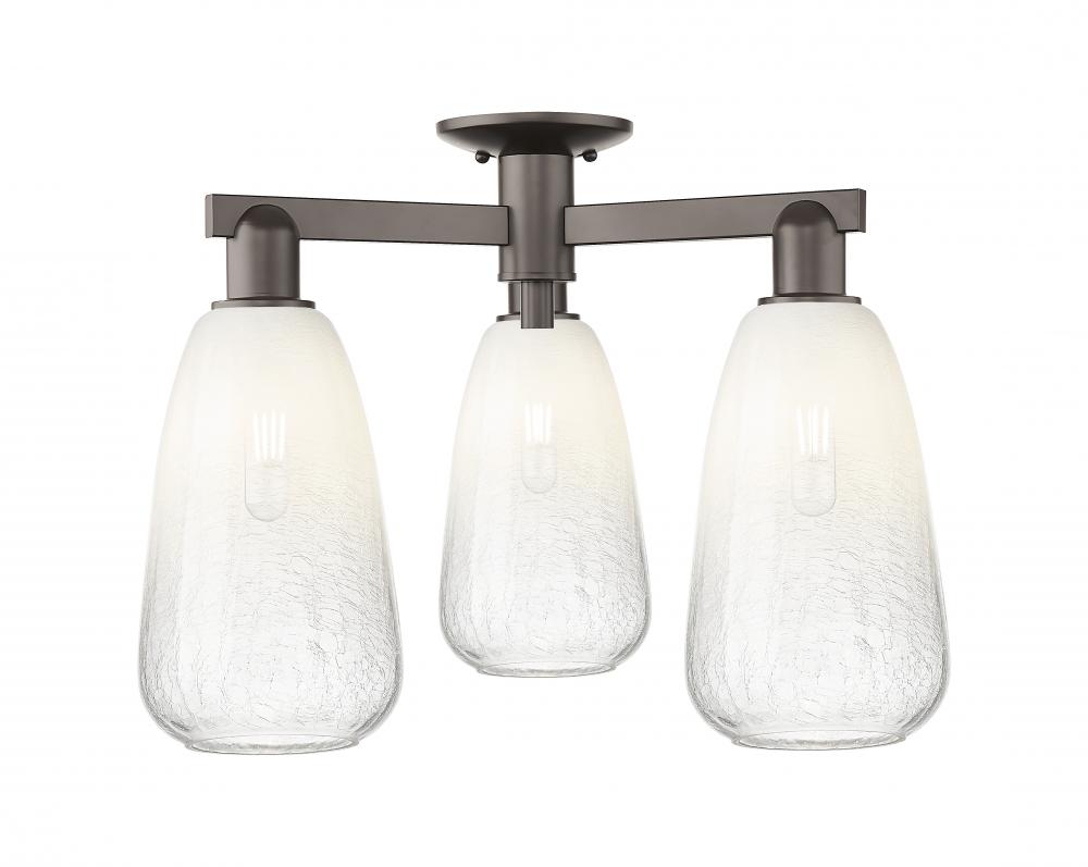 Brookhaven Almond - 3 Light - 6 inch - Oil Rubbed Bronze - Semi-Flush Mount