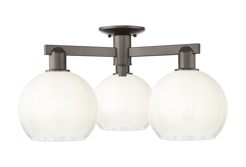 Brookhaven Globe - 3 Light - 6 inch - Oil Rubbed Bronze - Semi-Flush Mount