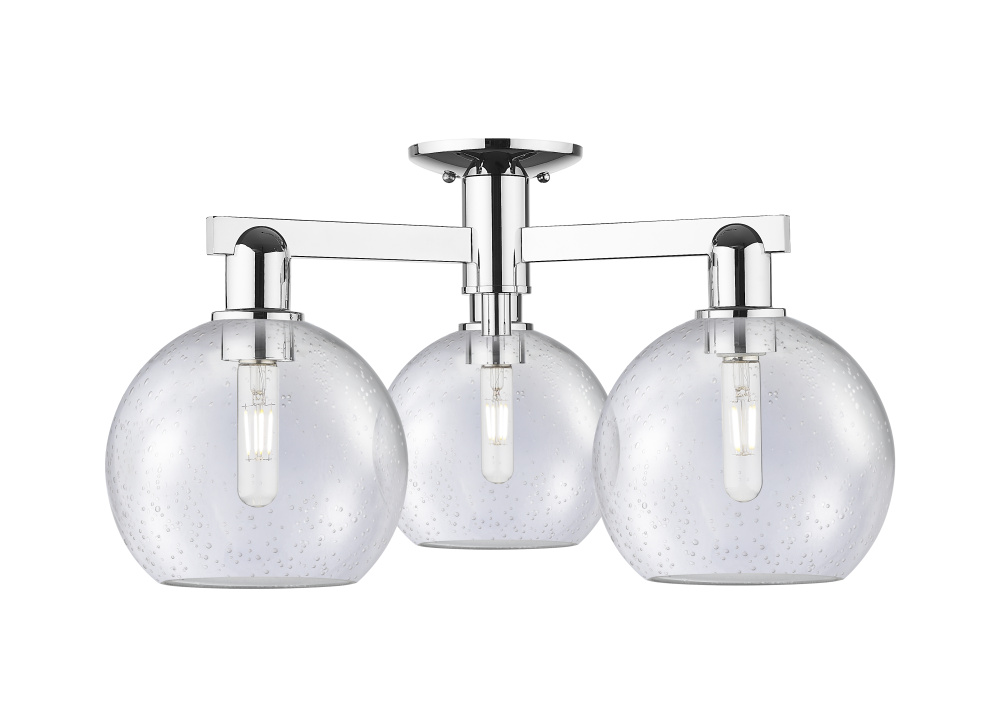 Athens - 3 Light - 26 inch - Polished Chrome - Semi-Flush Mount