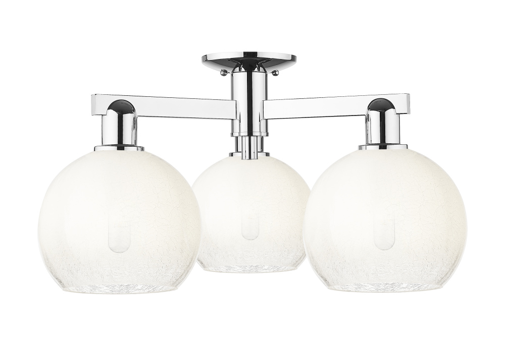 Brookhaven Globe - 3 Light - 6 inch - Polished Chrome - Semi-Flush Mount