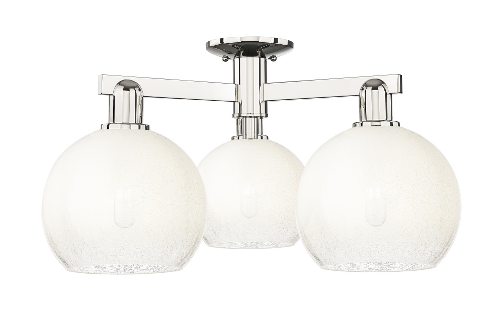 Brookhaven Globe - 3 Light - 6 inch - Polished Nickel - Semi-Flush Mount