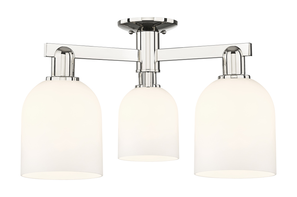 Bella - 3 Light - 23 inch - Polished Nickel - Semi-Flush Mount