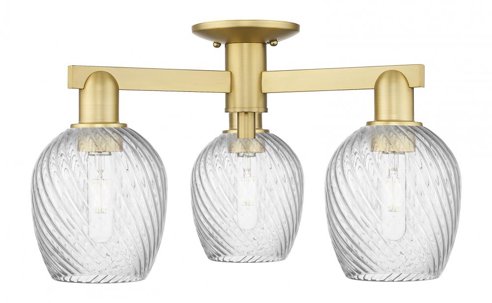 Salina - 3 Light - 23 inch - Satin Gold - Semi-Flush Mount