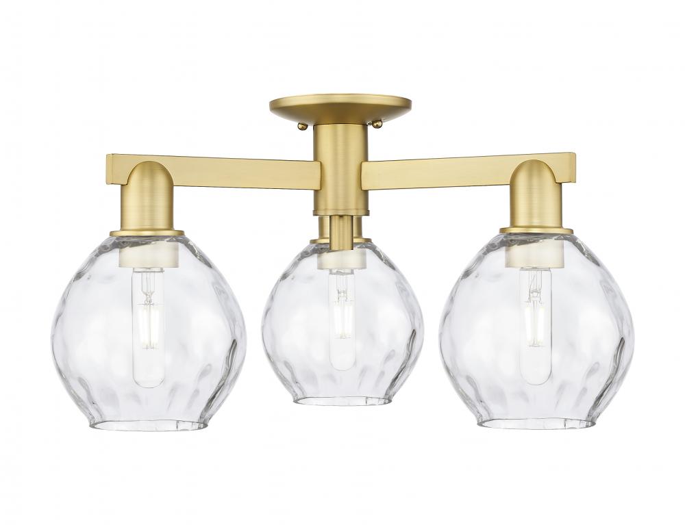 Waverly - 3 Light - 24 inch - Satin Gold - Semi-Flush Mount