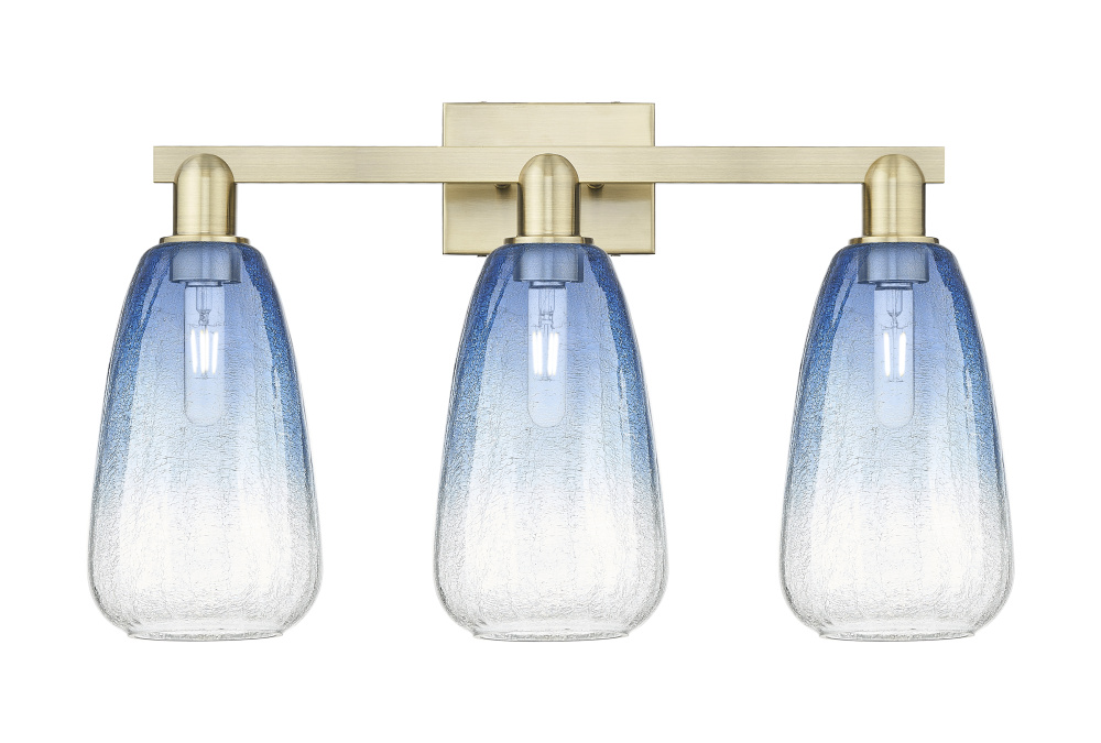 Brookhaven Almond - 3 Light - 26 inch - Antique Brass - Bath Vanity Light