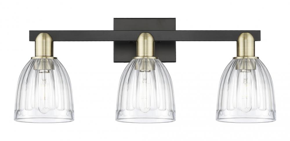 Brookfield - 3 Light - 25 inch - Black Antique Brass - Bath Vanity Light