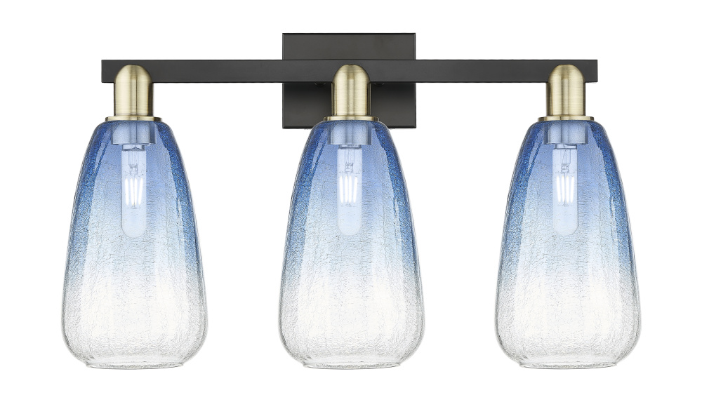 Brookhaven Almond - 3 Light - 26 inch - Black Antique Brass - Bath Vanity Light