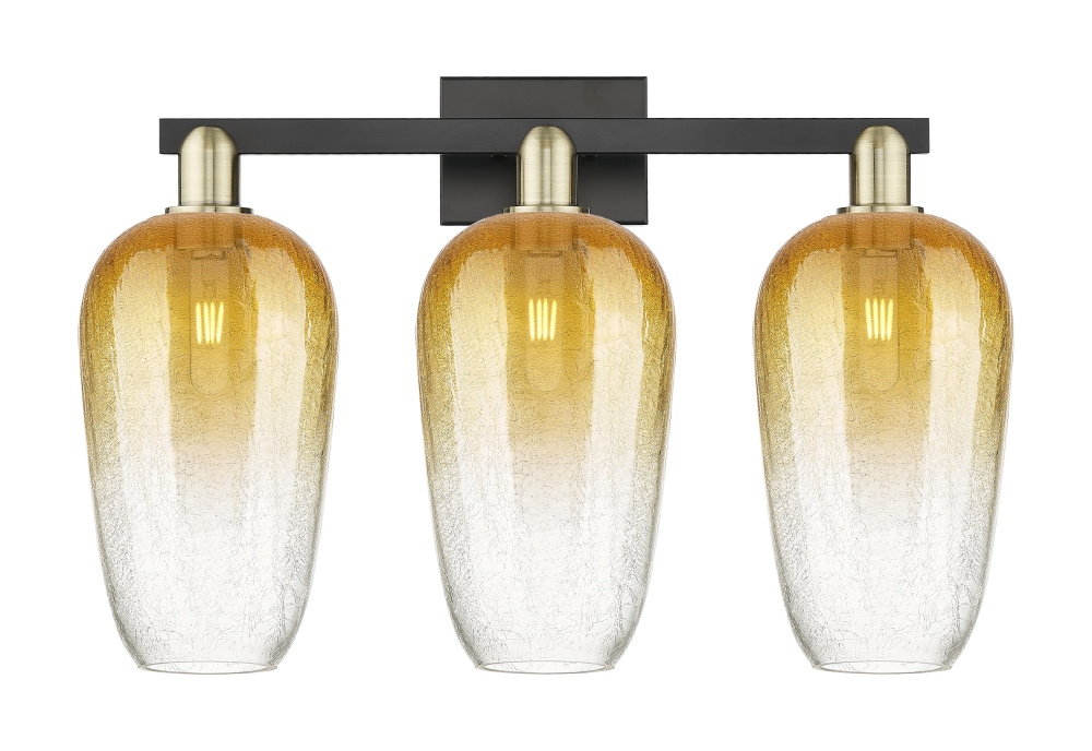 Brookhaven Flute - 3 Light - 26 inch - Black Antique Brass - Bath Vanity Light